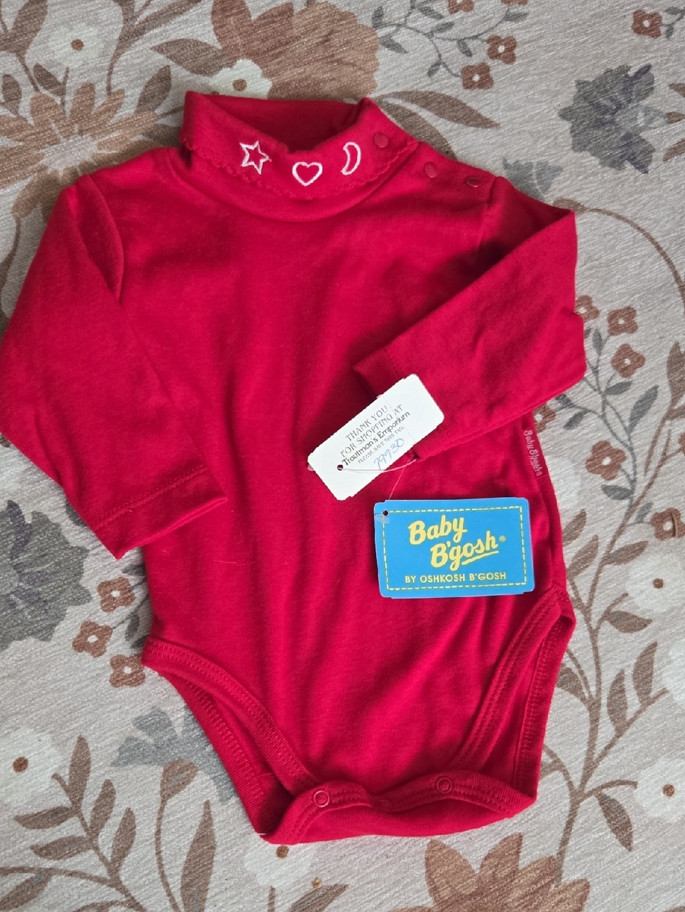 Vintage Baby Bogosh Lunar Onesie Red Size 3-6M USA Made